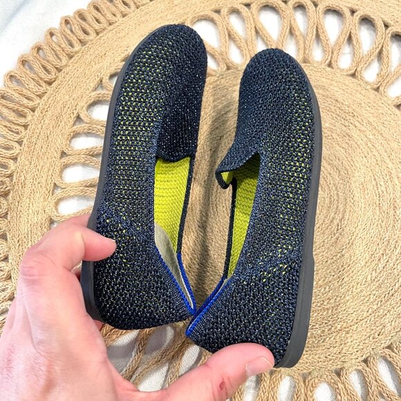 Rothy's Metallic Lattice Stitch Blue Green Loafers Kids 11 - Picture 8 of 9